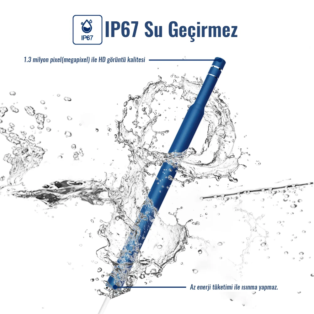 K-MRA05 endoskop kamera, IP67 su geçirmez